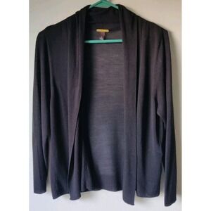 Dana Buchman Women's Black Rayon‎ Open Front Cover Up/Cardigan Size Large